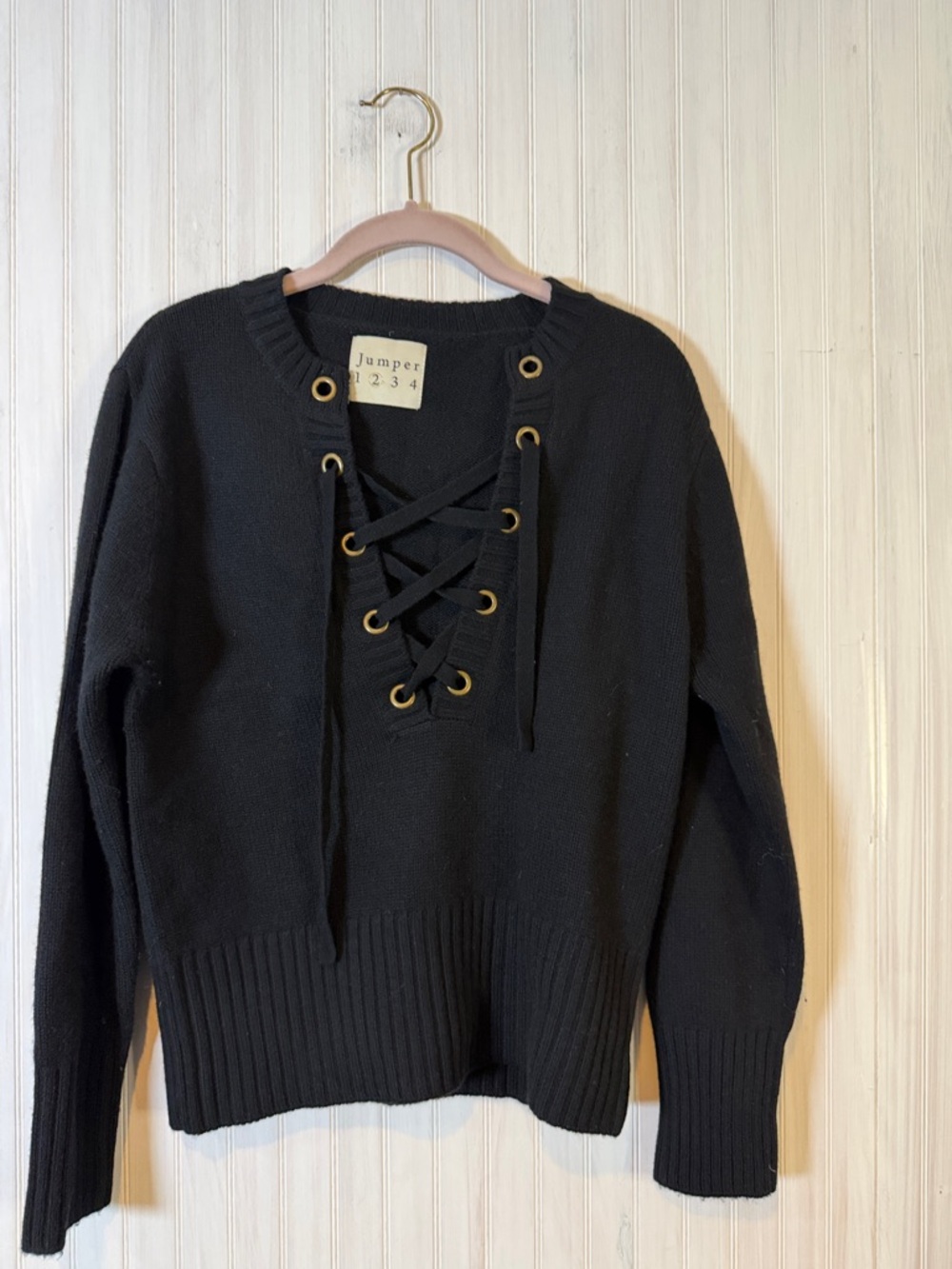 JUMPER 1234 cashmere wool lace up sweater  2